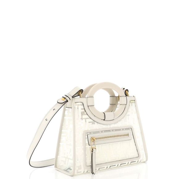 Fendi Runaway Shopper Tote Zucca PU Small Clear, White - Picture 2 of 7
